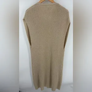Anthropologie Akemi + Kin women’s long knit sleeveless tan sweater cardigan O/S thumbnail 4