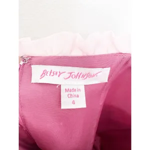 Vintage Betsey Johnson Y2K Pink Ombré Tulle Floral Strapless Mini Dress Size 4 thumbnail 6