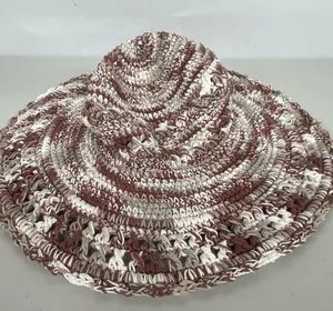 NEW One Size Free People Lusana Boca Wide Brim Woven Cotton Shade Hat in Mocha thumbnail 2