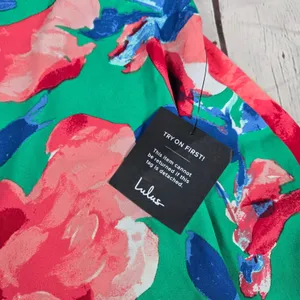 Lulu's Sweetest‎ Song Green Floral Print Backless Long Sleeve Romper M NEW thumbnail 3