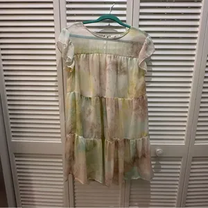 Blu Pepper Fall flowy baby doll mini tiered party short casual‎ dress size medium thumbnail 5