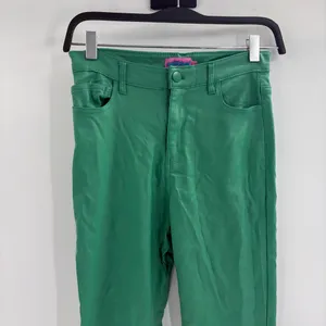 Edikted Luna st patricks Faux Leather College Green Flared Pants Size 24 thumbnail 3