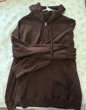 Brown Hollister Zip Up Hoodie thumbnail 1