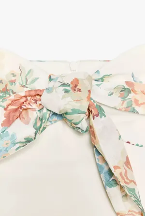 ZARA Floral White Strapless Dress thumbnail 12