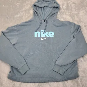 Nike Women's Grayish Blue Pullover Sweatshirt Hoodie Size Small Women's‎ workout thumbnail 1