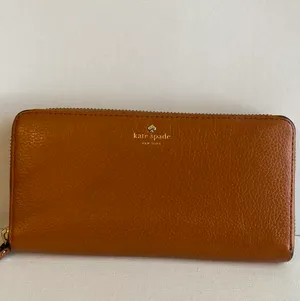 Brown Leather Zip Around Wallet thumbnail 1