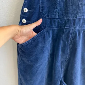 American Vintage XHILARATION Vintage Y2K Velour Navy Blue Relaxed Leg Jumpsuit Womens Medium thumbnail 7