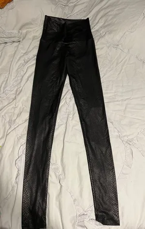 Full Length Black Snake Skin Leggings thumbnail 1