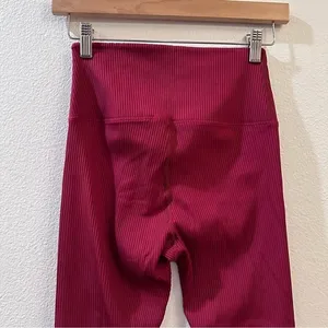 Carbon 38 High Rise Ribbed 7/8 Leggings Ankle‎ Red Size Small thumbnail 8