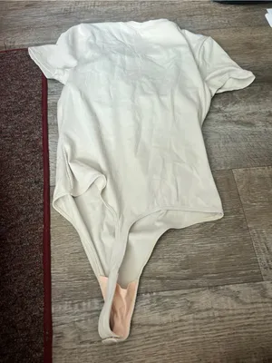 Girlfriend Collective Cream Ribbed Short-Sleeve Bodysuit thumbnail 8