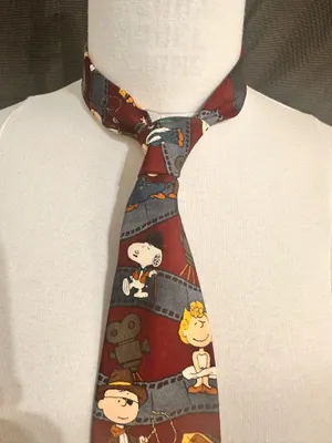 Peanuts Comic Vintage Silk Tie Unisex Snoopy Hollywood Salute Charlie Movie thumbnail 5