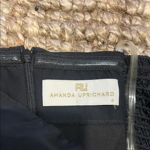 Amanda Uprichard 100% Silk Elegant Black Strapless Midi Dress Size Small thumbnail 6