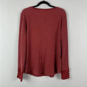 Anthropologie Pilcro v neck waffle henley sz L thumbnail 3