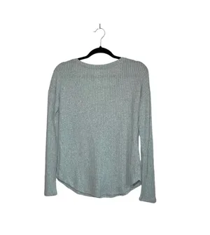 American Eagle Soft & Sexy Rib Top Light Green V-neck Long Sleeve thumbnail 6