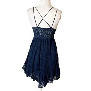 Free People Adella Burnout slip sun dress‎ navy blue sz XS sundress thumbnail 7