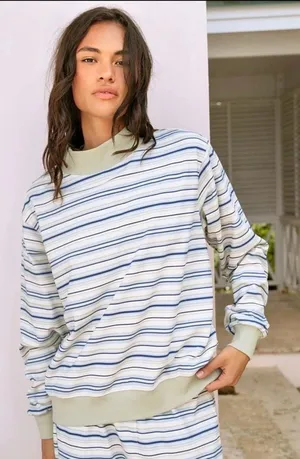 NWT Parke Striped Mockneck Pullover thumbnail 1