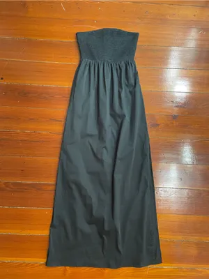 Favorite Daughter Apartment Dress Strapless Smocked Side Slit Maxi Sz XS 🧡🎀 thumbnail 6
