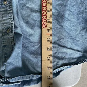 NY Line Vintage 1990's Blue Denim 100% Cotton Tank Top Collar Women Size Medium thumbnail 9
