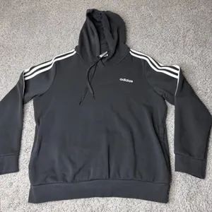 Adidas Womens Tracksuit Set Black White 3 Stripe Hoodie Large Joggers XL Pants thumbnail 1