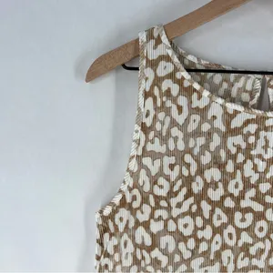 Ann Taylor Factory Leopard Print‎ Micro Pleated Stretchy Sleeveless Top Size S thumbnail 3