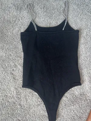 Forever 21 Sparkly straps, black bodysuit thumbnail 2