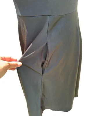 NWOT JASAMBAC Black One Shoulder Bow A-Line Cocktail Dress‎ with Pockets Size L thumbnail 7