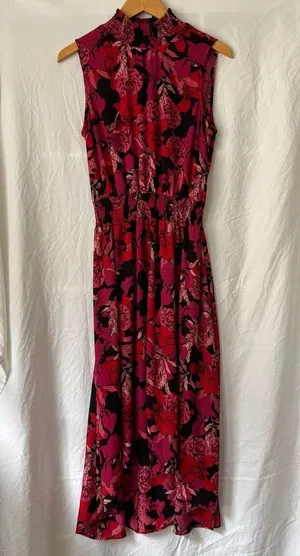 Nanette Lepore Red and Pink Floral Maxi Dress thumbnail 1
