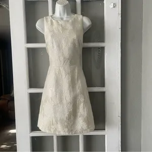Alice and Olivia Mea Lantern Ivory Sparkling Party Dress thumbnail 6