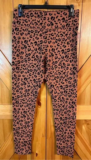 Wild Fable Animal Print Leggings Brown Black Hi Rise Cheetah Size M nwt (4680) thumbnail 1