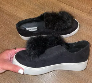 Slip On Fashion Sneaker With Pom Pom thumbnail 1