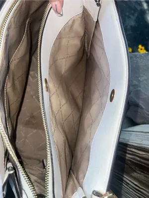 MICHAEL KORS Brown/Tan Saffiano Leather Satchel with Gold Accent thumbnail 6