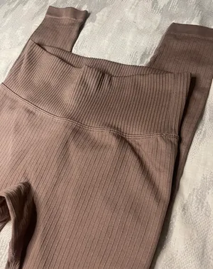 Amazon Light Brown Ribbed Leggings thumbnail 3