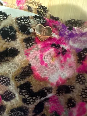 PINK Victoria's Secret M/M Leopard Floral Lace Bandeau Bralette Strapless thumbnail 2