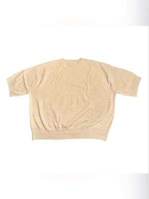 Madewell Relaxed Sweater Tee in 100% Cashmere short sleeve cream/beige Sz XL NWT thumbnail 6