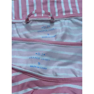 Draper‎ James Pajama Set Women Pink Striped Robe Nightgown S thumbnail 6