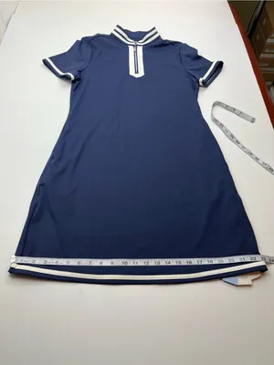 Acegolfs Blue White Color-block Short Sleeve Polo Golf Dress‎ Womens Medium NEW thumbnail 10