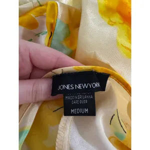 Jones New York Yellow Floral Satin Chemise Nightgown Slip Dress Medium thumbnail 3