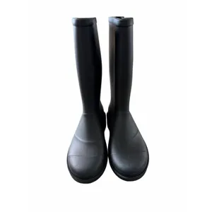 Jeffrey Campbell Matte Black Tall Rubber Rain Boots Size 10 Round Toe thumbnail 5