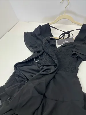 Lulus Midnight Mood Black‎ Tiered Maxi Dress Womens XS Coquette Moody Sexy NEW thumbnail 11