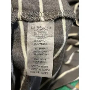 Calvin Klein Dress Sz 12 Striped Short Sleeve Green Olive Knee Length Minimalist thumbnail 6