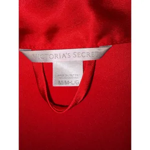 Victoria's‎ Secret Red Satin Chemise & Robe Set Lace Trim Lingerie Size L M/L thumbnail 9
