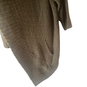 Design History Large Green Chunky Cable Knit Open Front‎ Duster Cardigan Sweater thumbnail 5