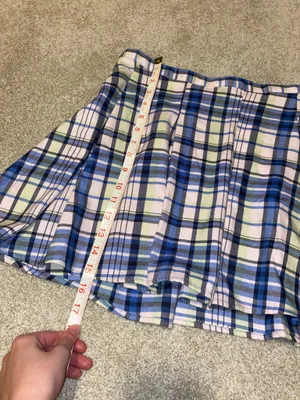 SO Pink Plaid Mini Skirt Blue Size 8 thumbnail 5