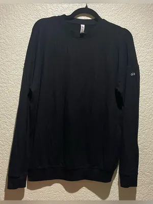 Alo Soho Pullover Crewneck Sweatshirt Pre Washed Live in, distressed Look S thumbnail 4