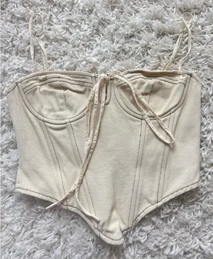 White Fox Boutique Corset Cream thumbnail 1