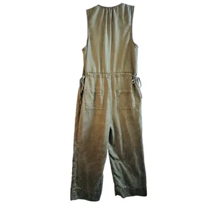 Marine Layer Olive Green Tencel Sleeveless Button Front Jumpsuit XS Utility‎ thumbnail 2