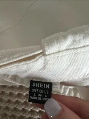 SHEIN White High-Rise Belted Denim Skort thumbnail 4