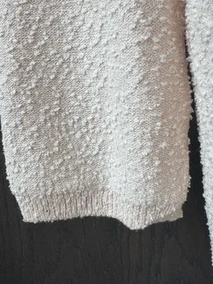 Saodimallsu Cream Textured Long Sleeve Dress - Women small thumbnail 6