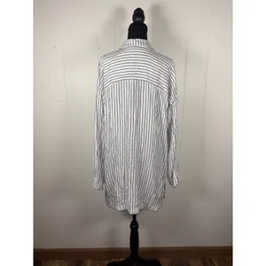 Lilka Anthropologie striped‎ tunic shirt dress Medium Pockets Oversized thumbnail 3