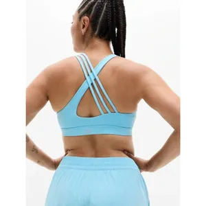 Athleta L Train Free Sport Bra Aqua Blue Large Cup A-C thumbnail 5